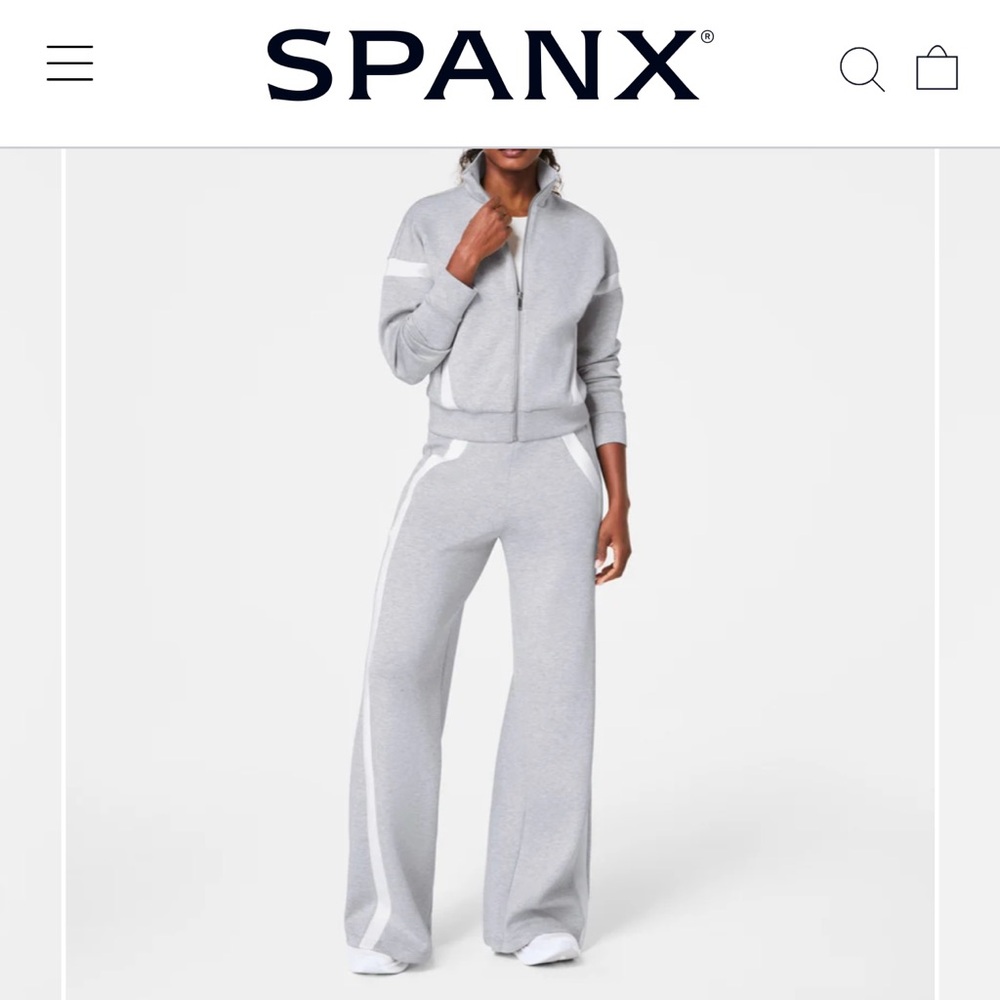 SPANX Gray Track Jacket & Comfortable Joggers Size Small